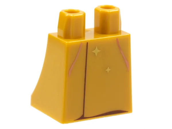 Lower Body, Skirt with Copper Lines, Gold Stars Pattern