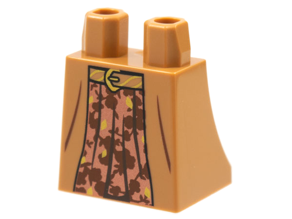 Lower Body, Skirt with Copper Dress, Gold and Reddish Brown Leaves Pattern