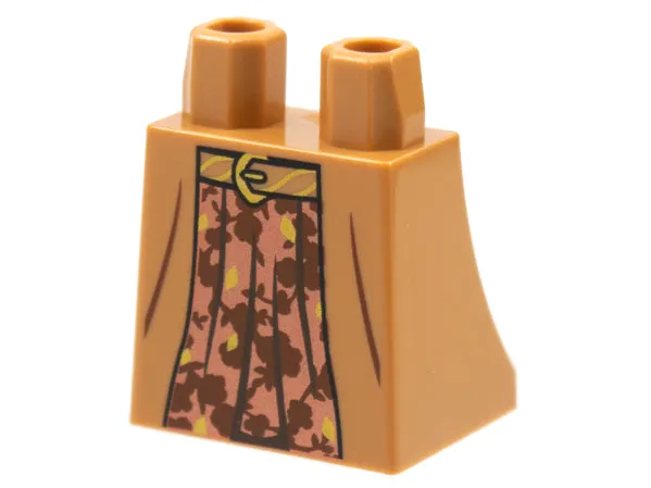 Lower Body, Skirt with Copper Dress, Gold and Reddish Brown Leaves Pattern