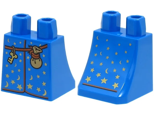 Lower Body, Skirt with Wizard Robe with Gold Stars and Moons, Dark Orange Rope with Key and Dark Tan Pouch Pattern (BAM)