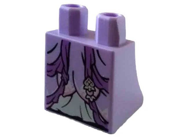 Lower Body, Skirt with Robe Ends, Medium Lavender Bow Ends over Robe Pattern