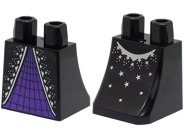 Lower Body, Skirt with Dark Purple Dress and Robe with Silver Trim and Stars Pattern (BAM)