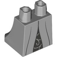 Lower Body, Skirt with Silver Lines and Vines Pattern