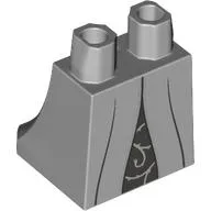 Lower Body, Skirt with Silver Lines and Vines Pattern