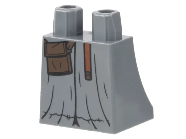 Lower Body, Skirt with Robe, Dark Brown Pouch, and Reddish Brown Belt Pattern