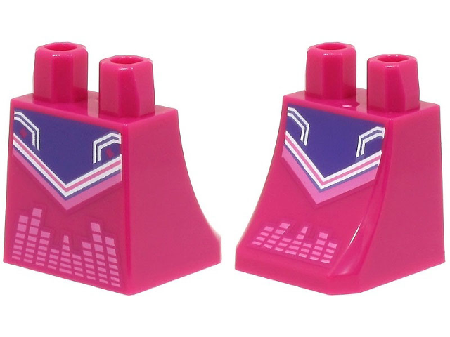 Lower Body, Skirt with Dark Purple Center Panel and White and Dark Pink Trim Pattern on Both Sides (BAM)