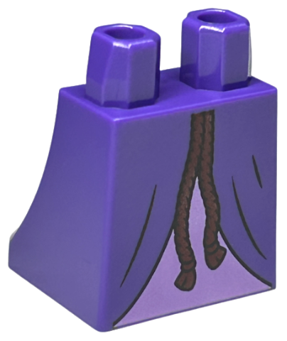 Lower Body, Skirt with Dark Red Rope Ends and Dress with Medium Lavender Center Panel Pattern