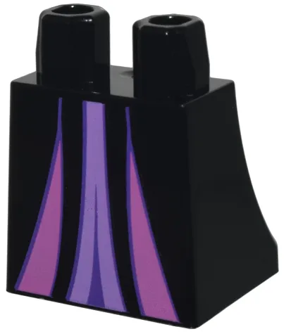 Lower Body, Skirt with Dark Purple, Dark Pink, and Medium Lavender Panels and Trim Pattern