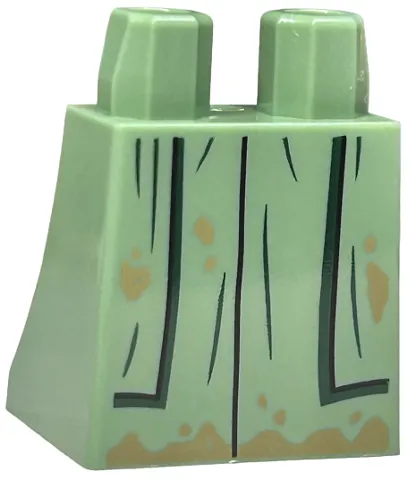 Lower Body, Skirt with Robe Ends with Black and Dark Green Folds and Dark Tan Dirt Stains Pattern