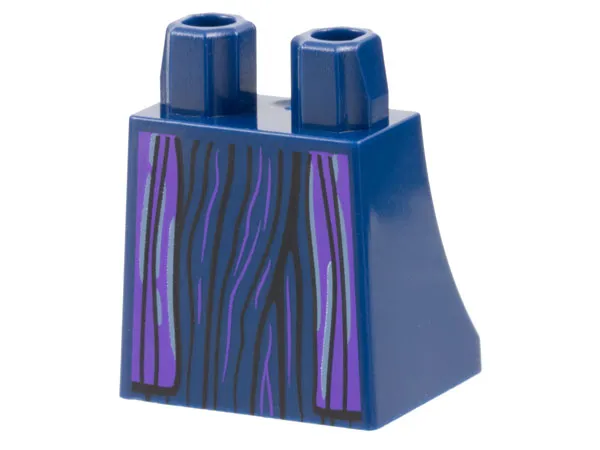 Lower Body, Skirt with Dark Purple Robe Ends Open over Dress with Black Creases Pattern