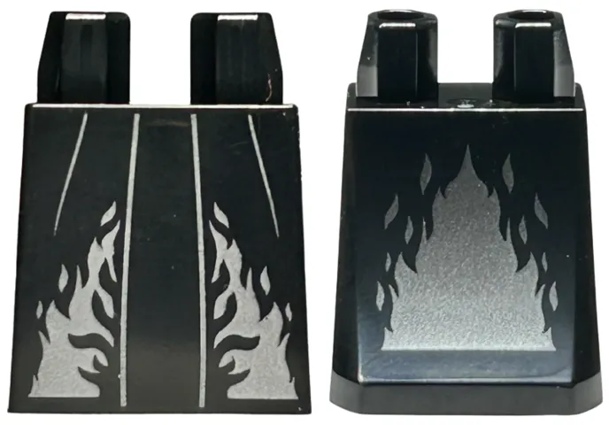 Lower Body, Skirt with Robe Ends with Dark Silver Flames Pattern