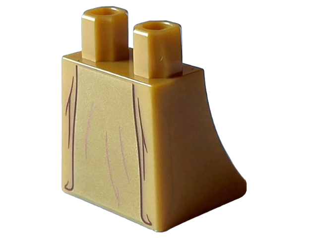 Lower Body, Skirt with Robe Ends over Gold Dress with Dark Brown and Metallic Pink Wrinkles Pattern