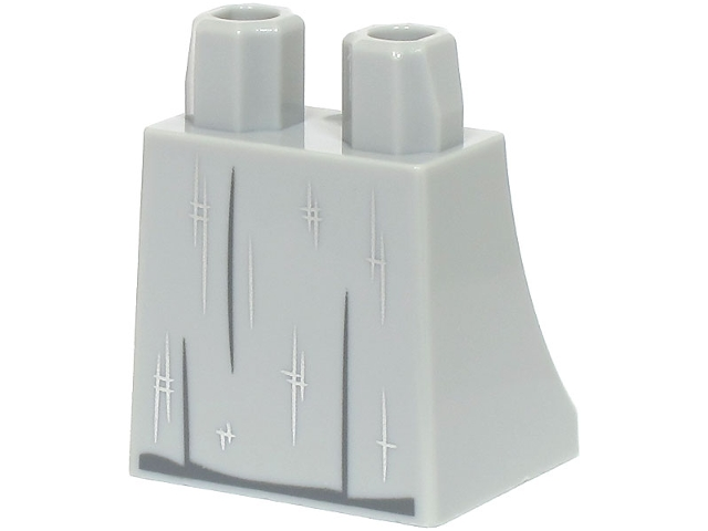 Lower Body, Skirt with Dark Bluish Gray Folds, Silver Lines and Marks Pattern