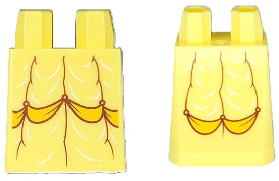 Lower Body, Skirt with Dress with Reddish Brown Pleats, Yellow Sash and White Creases Pattern