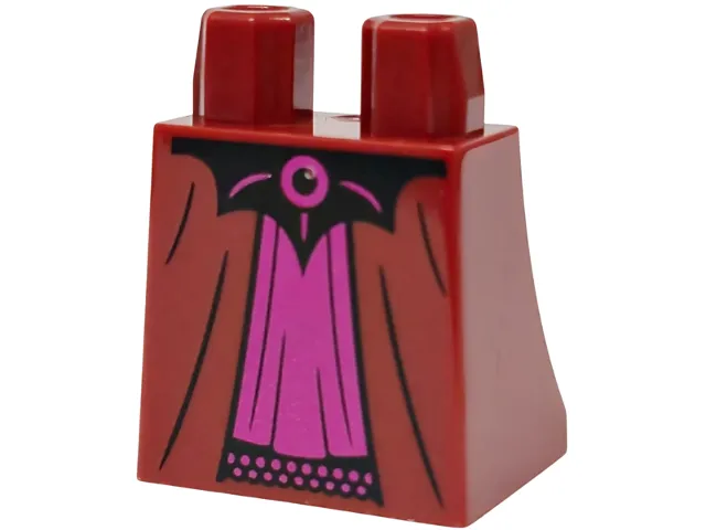 Lower Body, Skirt with Robe Ends, Black Trim and Belt, Magenta Panel Pattern