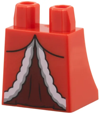 Lower Body, Skirt with Dress with White Fur Trim over Dark Red Skirt Pattern