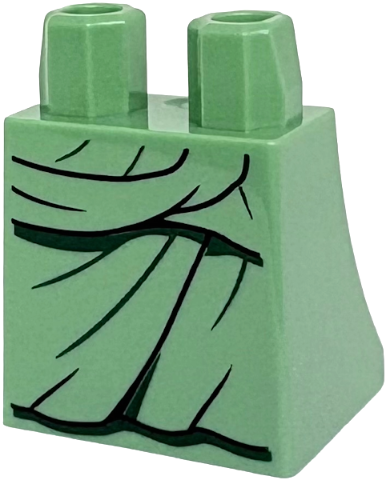 Lower Body, Skirt with Robe with Black Gathers and Dark Green Wrinkles Pattern