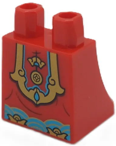 Lower Body, Skirt Gold and Medium Azure Apron with Semicircles Trim and Toes Pattern