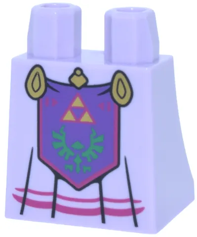 Lower Body, Skirt with Dress Pleats, Magenta Trim and Dark Purple Panel with Gold Emblems, Triforce Triangle and Bright Green Loftwing Pattern