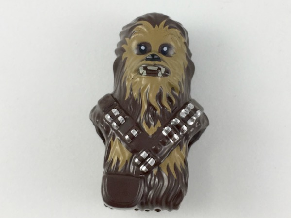 Minifigure, Head, Modified SW Wookiee with Double Bandolier and Pouch, Chewbacca with Medium Nougat Face Fur and Teeth Pattern