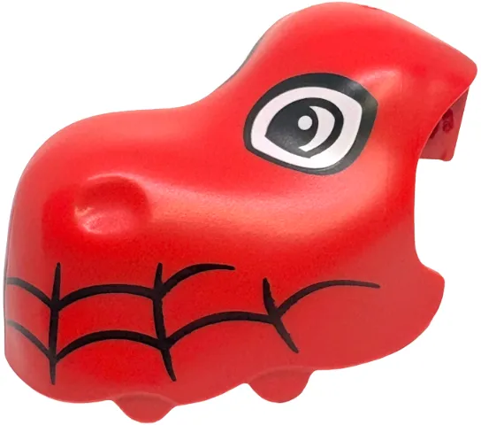 Duplo Dinosaur Tyrannosaurus rex Head and Upper Jaw with Black and White Eyes and Spider Web Pattern