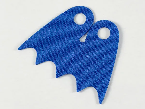 Minifigure Cape Cloth, Short, Scalloped 5 Points (Batman), Teardrop Neck Cut - Spongy Stretchable Fabric