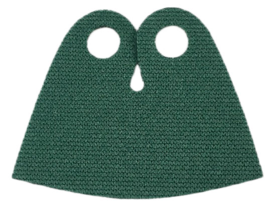 Minifigure Cape Cloth with Top Holes, Very Short, Teardrop Neck Cut - Spongy Stretchable Fabric