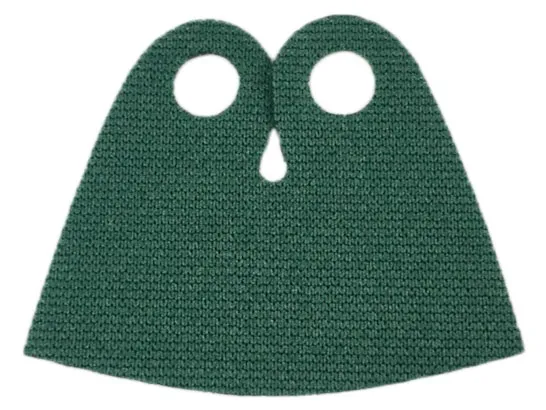 Minifigure Cape Cloth with Top Holes, Very Short, Teardrop Neck Cut - Spongy Stretchable Fabric