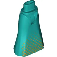 Mini Doll Hips and Skirt Full Length with Gold Squares Pattern - Thin Hinge