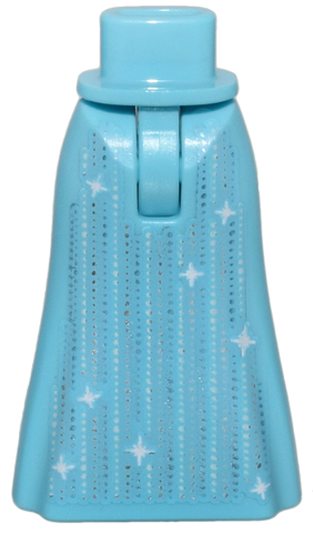 Mini Doll Hips and Skirt Full Length with Silver Dotted Lines and Sparkles Pattern - Thin Hinge