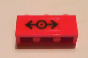 Brick 1 x 3 with Train Logo Black Pattern (Sticker) - Set 7898