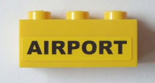 Brick 1 x 3 with 'AIRPORT' Pattern (Sticker) - Set 3182