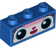 Brick 1 x 3 with Cat Face with Black Border Pattern (Astro Kitty)