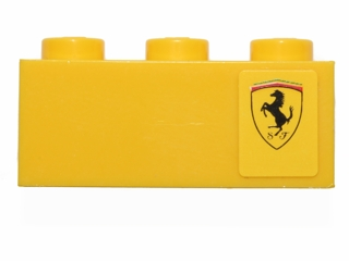 Brick 1 x 3 with Ferrari Logo Pattern Right Side Model (Sticker) - Set 30194
