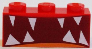 Brick 1 x 3 with Teeth Pattern (Super Angry Kitty)
