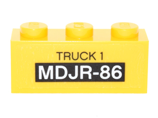 Brick 1 x 3 with 'TRUCK 1' and 'MDJR-86' Pattern (Sticker) - Set 76051