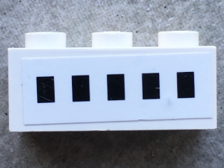 Brick 1 x 3 with 5 Windows Pattern (Sticker) - Set 1660