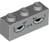 Brick 1 x 3 with Large Half Closed Eyes and Neutral Expression Pattern (Rick)