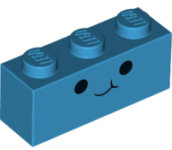 Brick 1 x 3 with Black Eyes and Half Smile Pattern