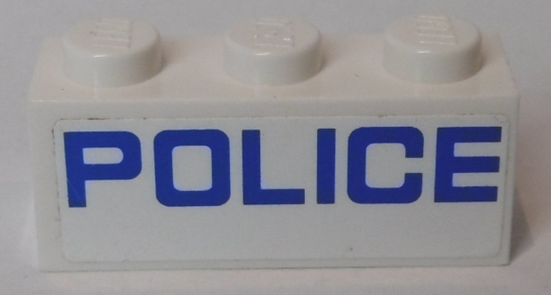 Brick 1 x 3 with Blue 'POLICE' Pattern (Sticker) - Set 60048