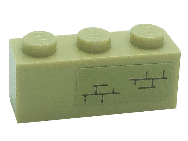 Brick 1 x 3 with Bricks Pattern Model Right Side (Sticker) - Set 71043