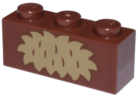 Brick 1 x 3 with Dark Tan Fur Pattern (BrickHeadz Wicket Torso)