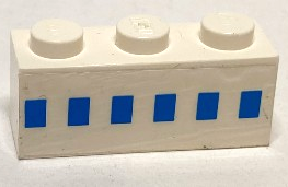 Brick 1 x 3 with Ferry Squares Light Blue Pattern (Sticker) - Set 1554