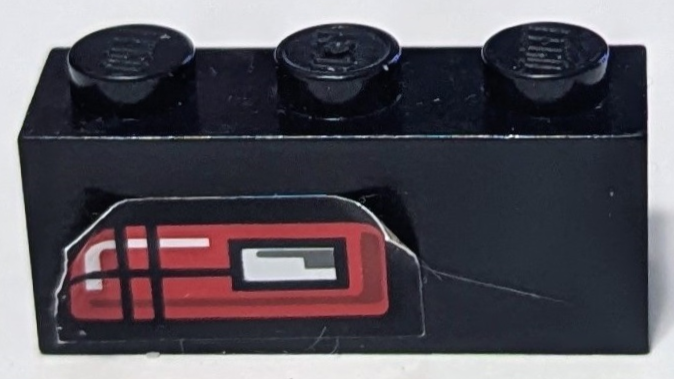 Brick 1 x 3 with Red and White Taillight Pattern Model Left Side (Sticker) - Set 8286