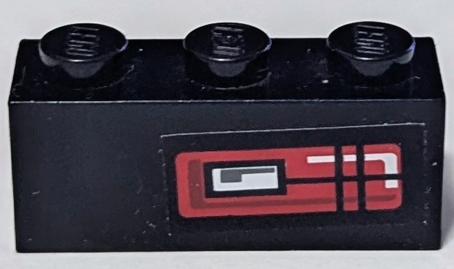 Brick 1 x 3 with Red and White Taillight Pattern Model Right Side (Sticker) - Set 8286