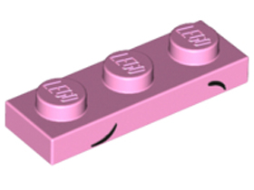 Plate 1 x 3 with 2 Small Black Arcs, Low and High Pattern (Unikitty Eyebrows)