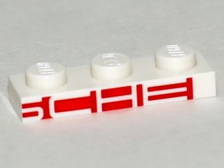 Plate 1 x 3 with White 'SCHE' on Red Background Pattern