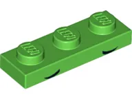 Plate 1 x 3 with 2 Small Black Arcs, Low and Pointed Pattern (Unikitty Eyebrows)