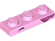 Plate 1 x 3 with 1 Small Black Arc, High and Pointed, Dark Pink Splotch Pattern (Unikitty Eyebrows)