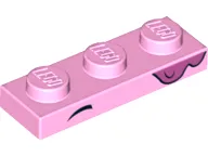 Plate 1 x 3 with 1 Small Black Arc, High and Pointed, Dark Pink Splotch Pattern (Unikitty Eyebrows)